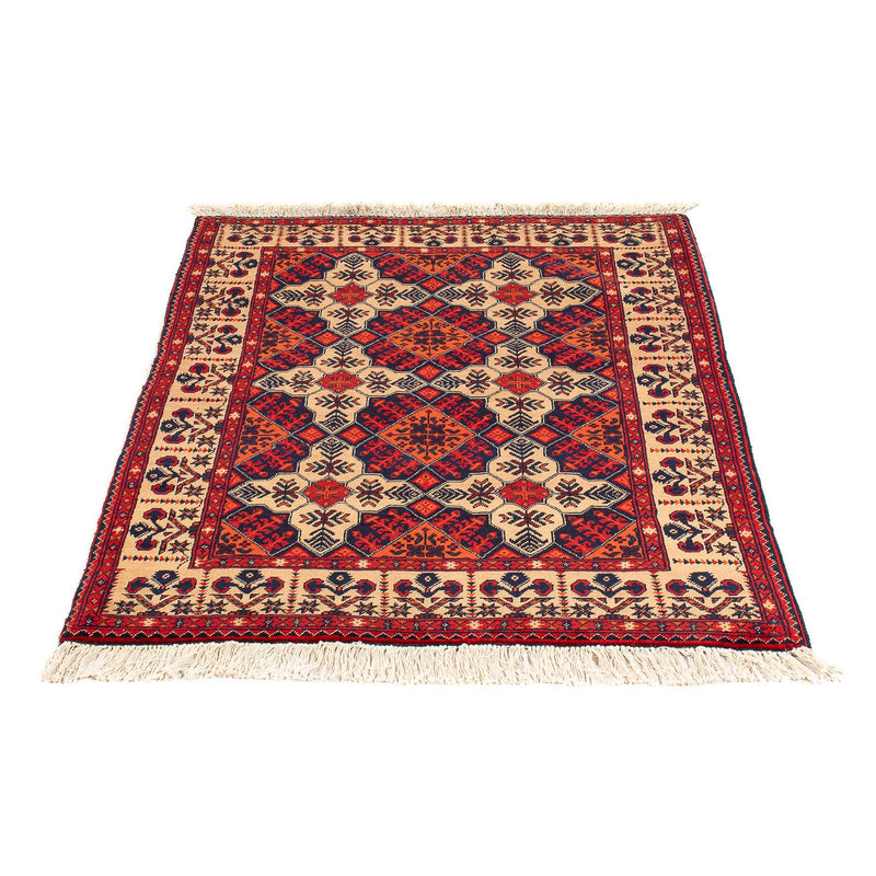 Alfombra afgana - 144 x 98 cm - rojo oscuro