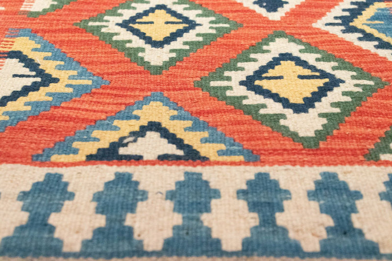 Alfombra de pasillo Alfombra Kelim - Oriental - 202 x 70 cm - naranja