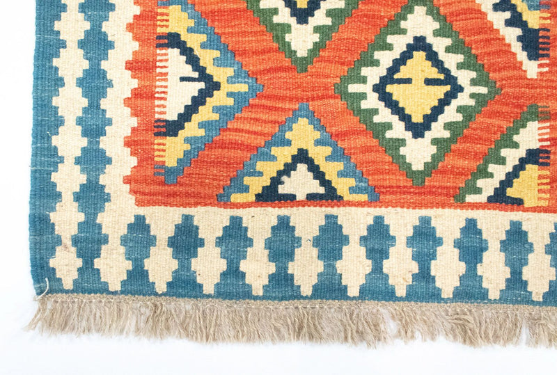 Alfombra de pasillo Alfombra Kelim - Oriental - 202 x 70 cm - naranja