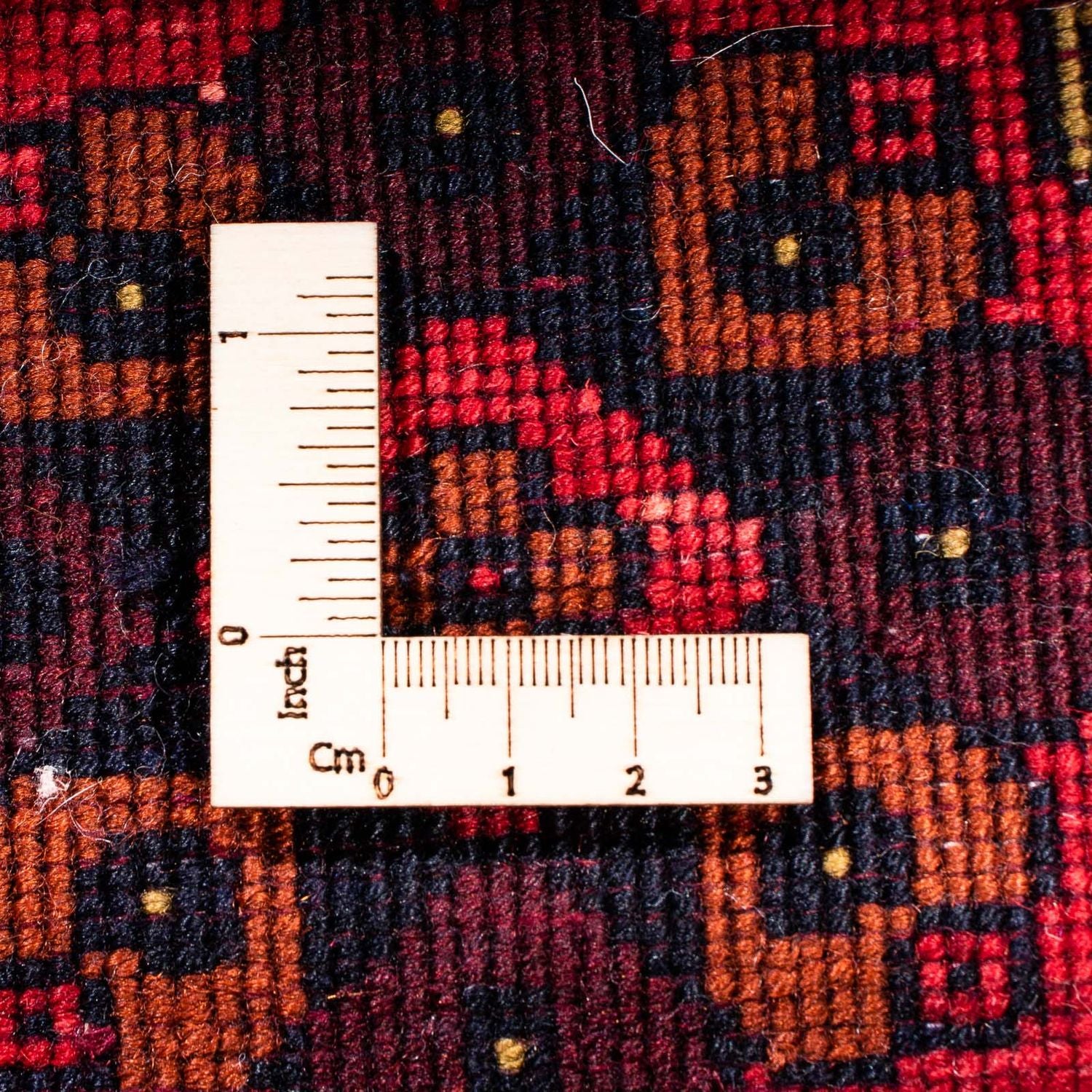 Alfombra afgana - Kunduz - 203 x 102 cm - rojo oscuro