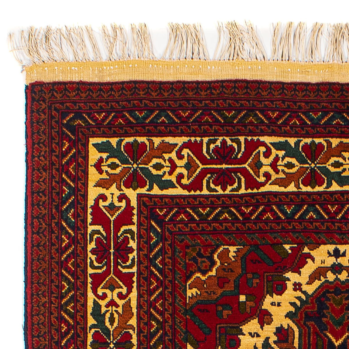 Alfombra afgana - 145 x 93 cm - rojo oscuro