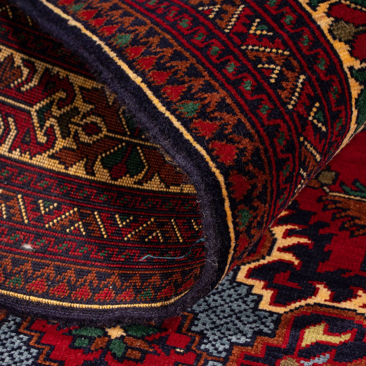 Alfombra afgana - 145 x 93 cm - rojo oscuro