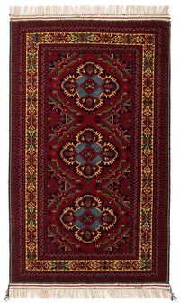 Alfombra afgana - 145 x 93 cm - rojo oscuro