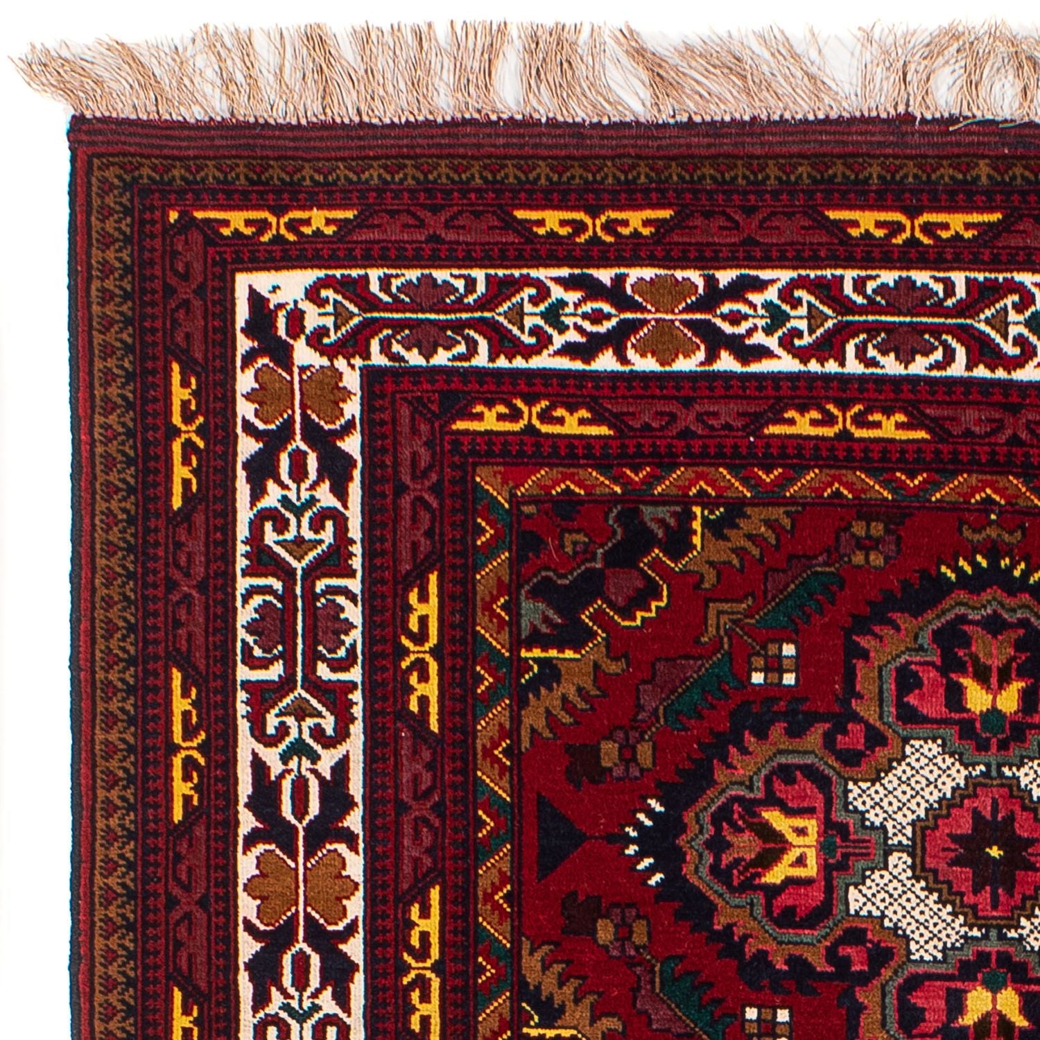 Alfombra afgana - 145 x 93 cm - rojo oscuro
