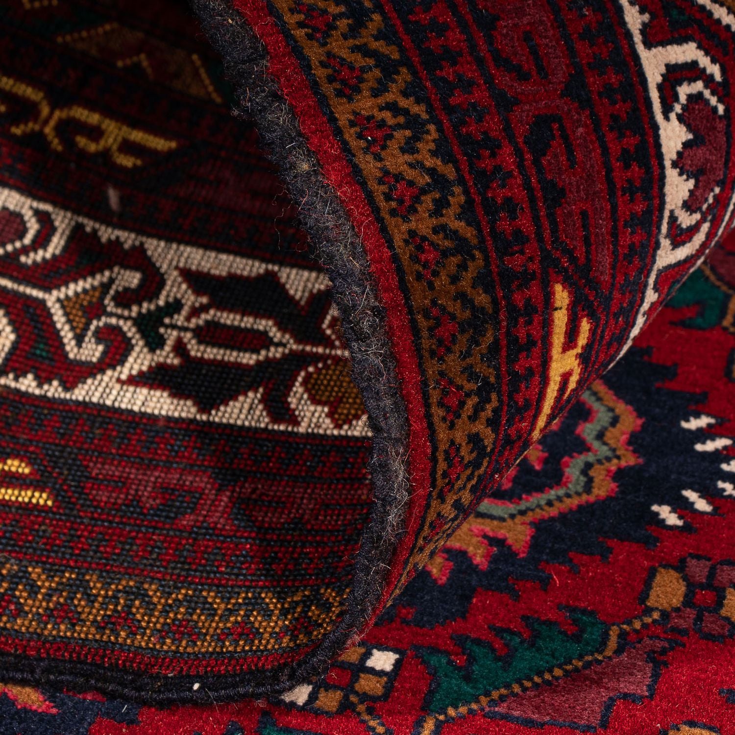 Alfombra afgana - 145 x 93 cm - rojo oscuro