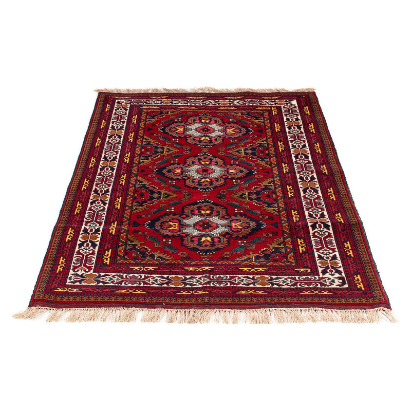 Alfombra afgana - 145 x 93 cm - rojo oscuro