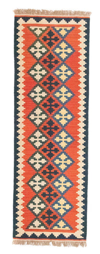 Alfombra de pasillo Alfombra Kelim - Oriental - 195 x 63 cm - naranja
