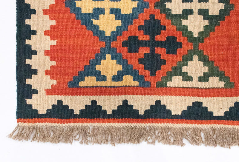 Alfombra de pasillo Alfombra Kelim - Oriental - 195 x 63 cm - naranja