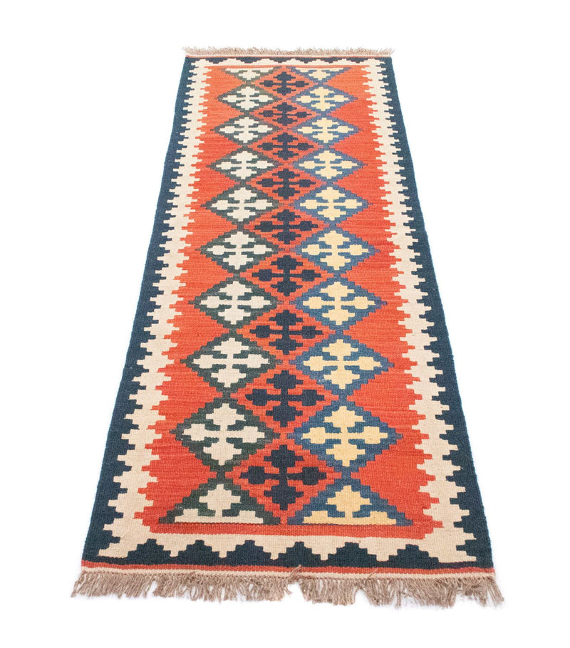 Alfombra de pasillo Alfombra Kelim - Oriental - 195 x 63 cm - naranja