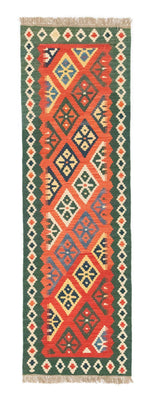 Alfombra de pasillo Alfombra Kelim - Oriental - 202 x 61 cm - naranja