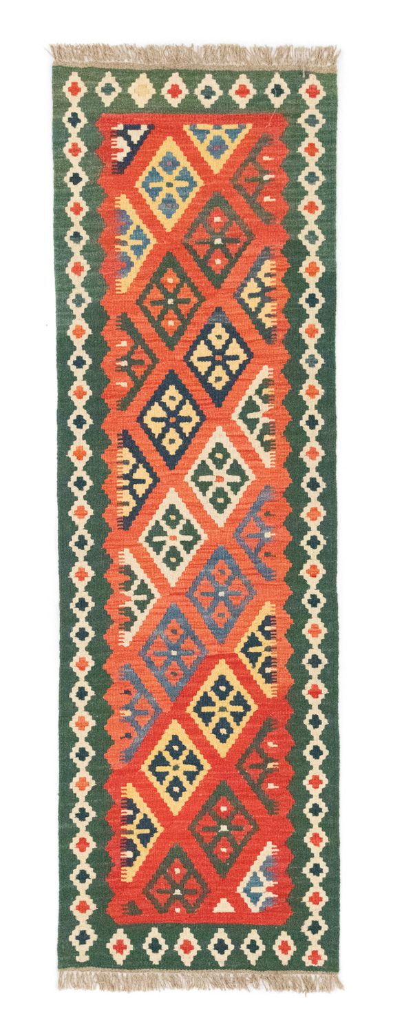 Alfombra de pasillo Alfombra Kelim - Oriental - 202 x 61 cm - naranja
