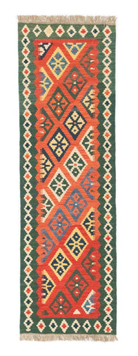 Alfombra de pasillo Alfombra Kelim - Oriental - 202 x 61 cm - naranja