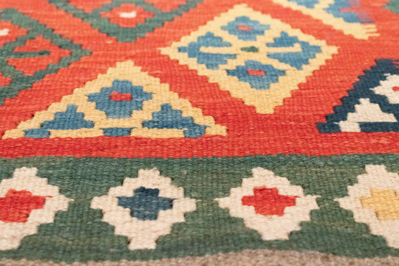 Alfombra de pasillo Alfombra Kelim - Oriental - 202 x 61 cm - naranja