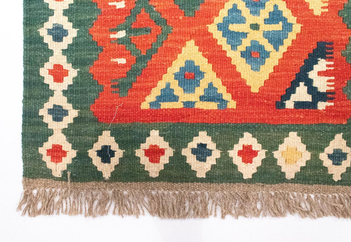 Alfombra de pasillo Alfombra Kelim - Oriental - 202 x 61 cm - naranja