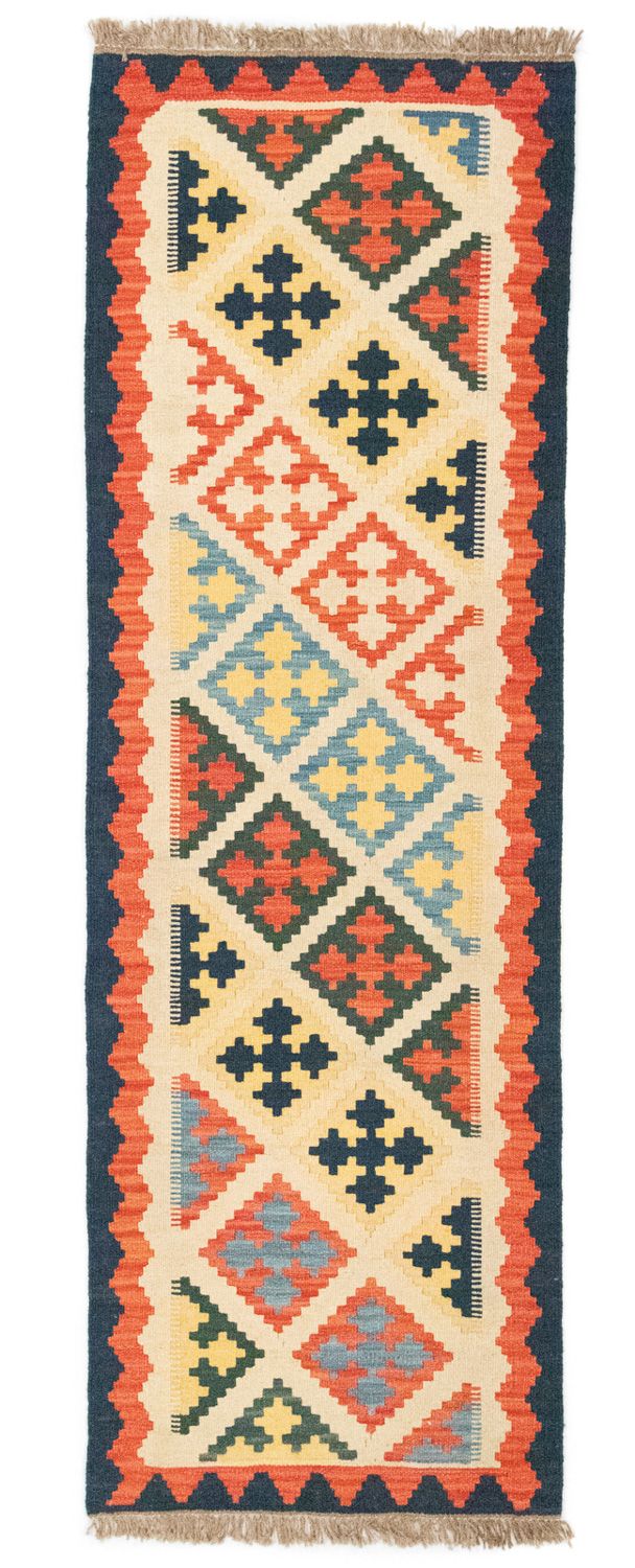 Alfombra de pasillo Alfombra Kelim - Oriental - 203 x 65 cm - beige