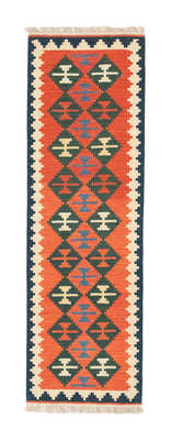Alfombra de pasillo Alfombra Kelim - Oriental - 197 x 62 cm - naranja