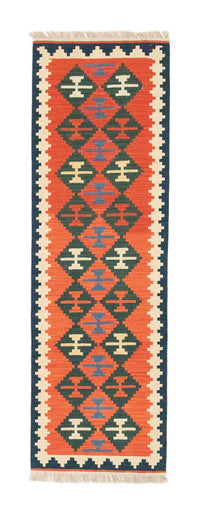 Alfombra de pasillo Alfombra Kelim - Oriental - 197 x 62 cm - naranja