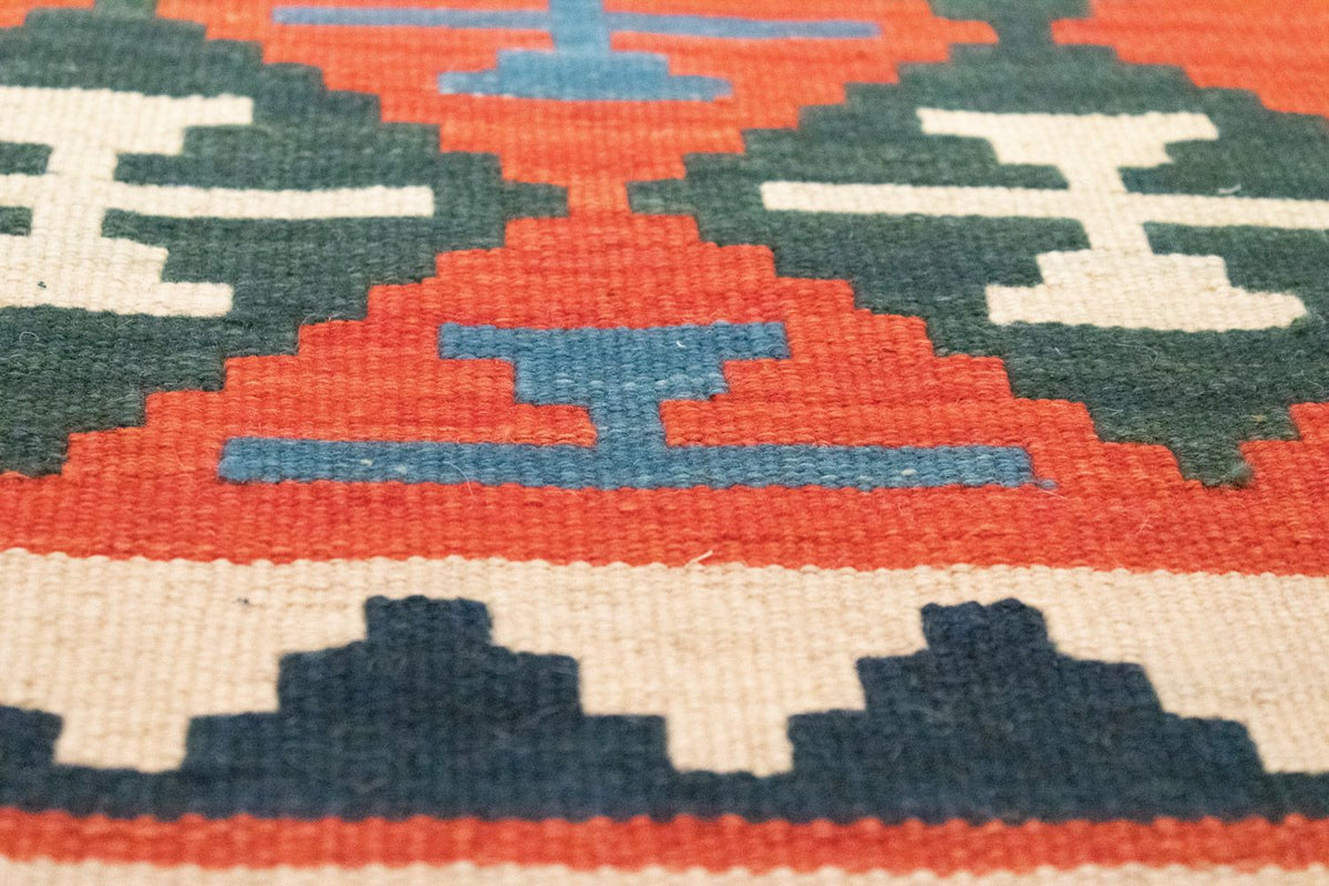 Alfombra de pasillo Alfombra Kelim - Oriental - 197 x 62 cm - naranja