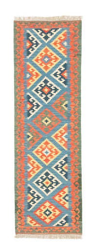 Alfombra de pasillo Alfombra Kelim - Oriental - 203 x 64 cm - naranja