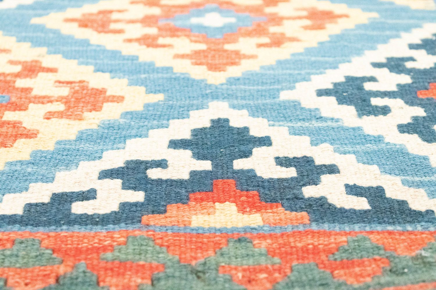 Alfombra de pasillo Alfombra Kelim - Oriental - 203 x 64 cm - naranja