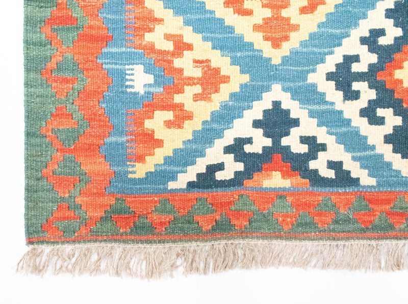 Alfombra de pasillo Alfombra Kelim - Oriental - 203 x 64 cm - naranja