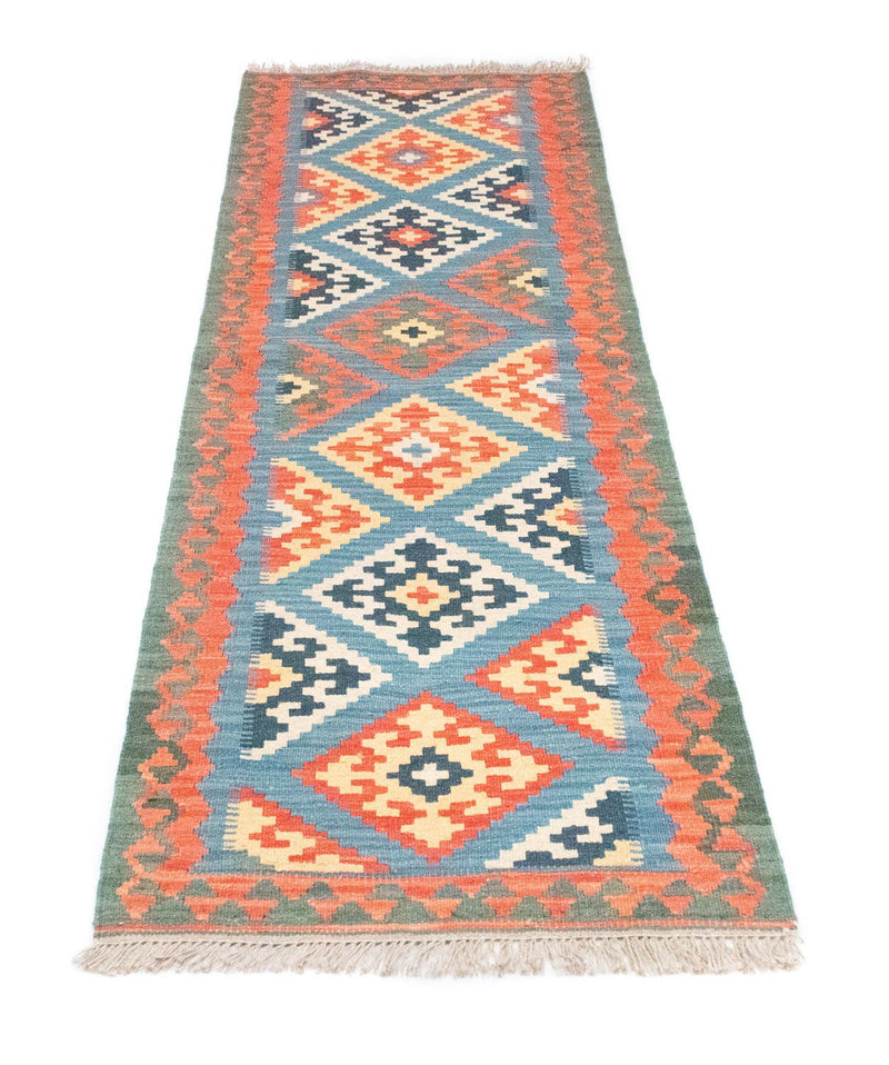 Alfombra de pasillo Alfombra Kelim - Oriental - 203 x 64 cm - naranja