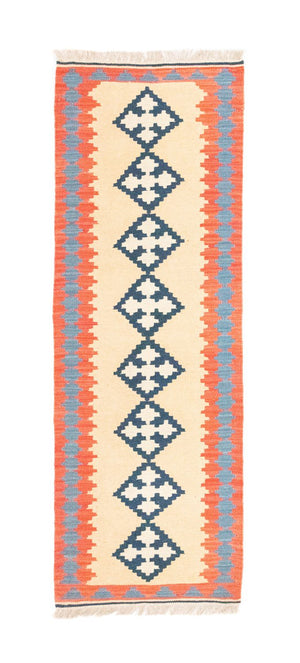 Alfombra de pasillo Alfombra Kelim - Oriental - 205 x 60 cm - beige