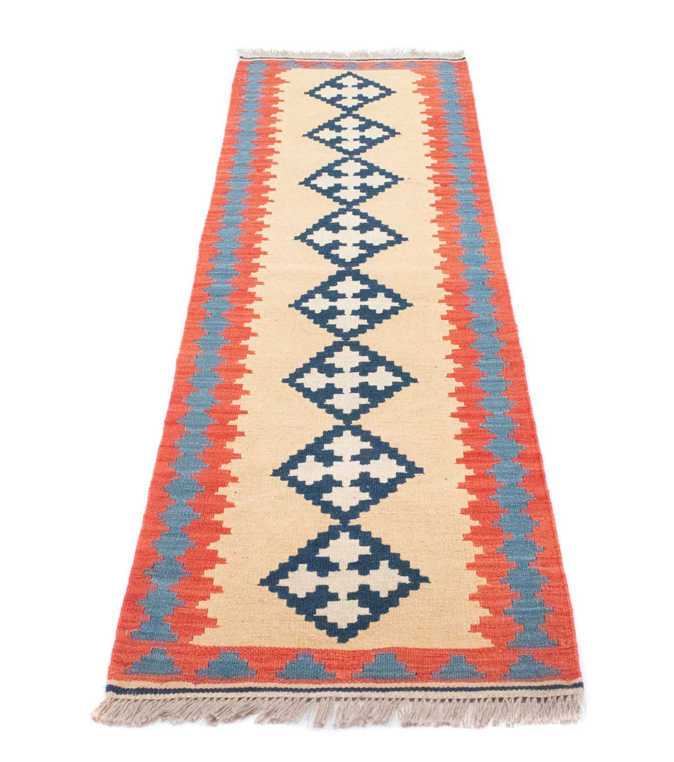 Alfombra de pasillo Alfombra Kelim - Oriental - 205 x 60 cm - beige