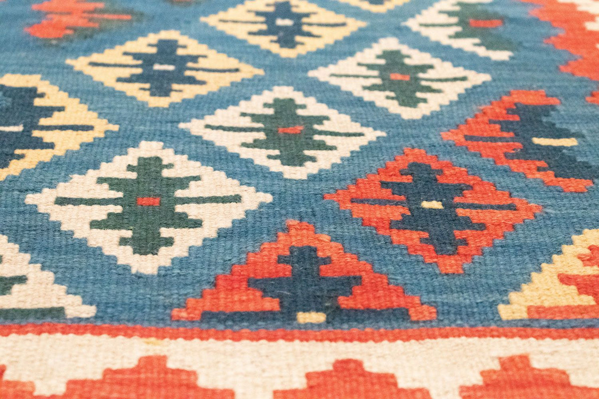 Alfombra de pasillo Alfombra Kelim - Oriental - 198 x 64 cm - azul