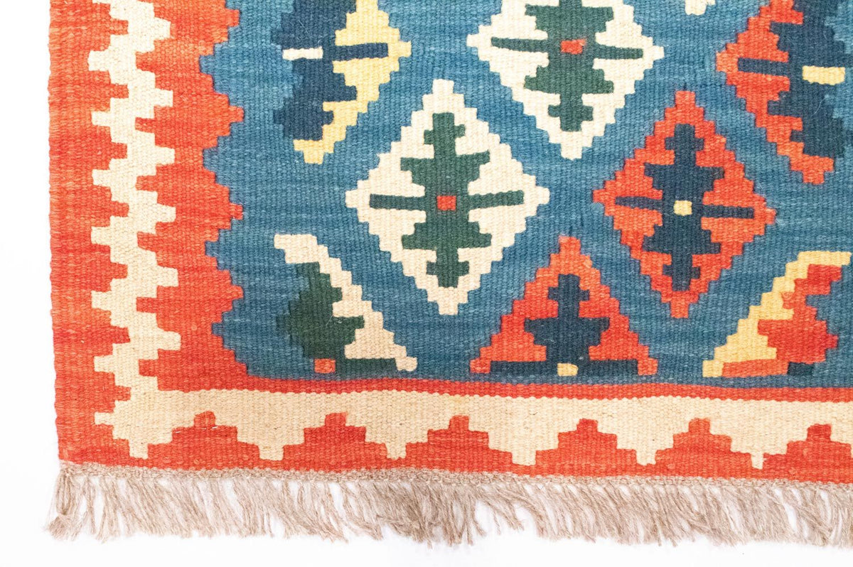 Alfombra de pasillo Alfombra Kelim - Oriental - 198 x 64 cm - azul