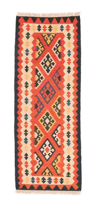 Alfombra de pasillo Alfombra Kelim - Oriental - 200 x 63 cm - naranja