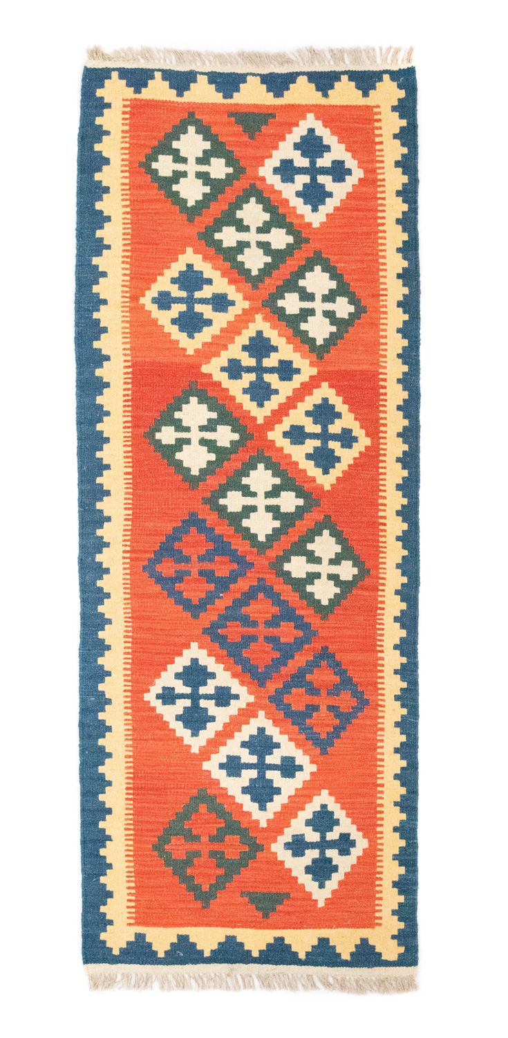 Alfombra de pasillo Alfombra Kelim - Oriental - 200 x 70 cm - naranja