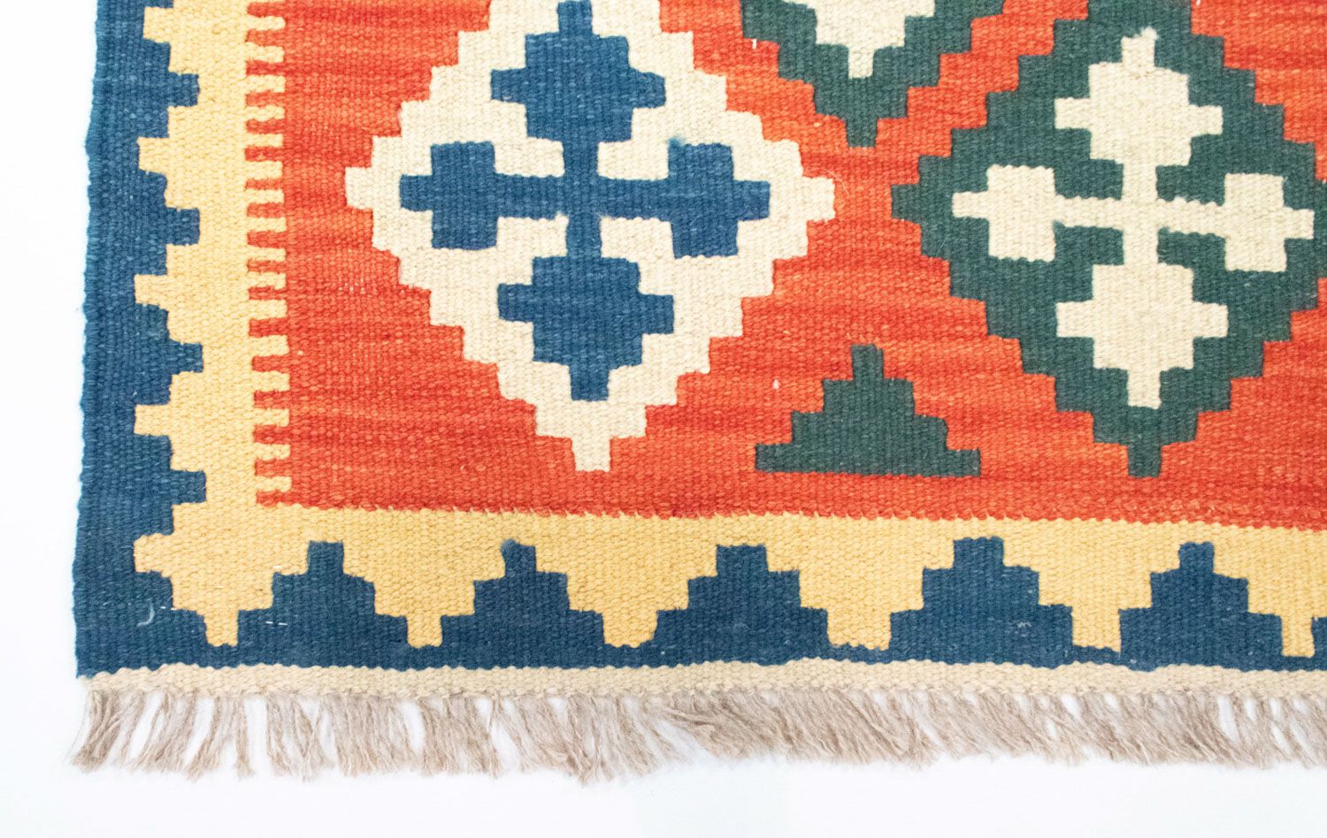 Alfombra de pasillo Alfombra Kelim - Oriental - 200 x 70 cm - naranja
