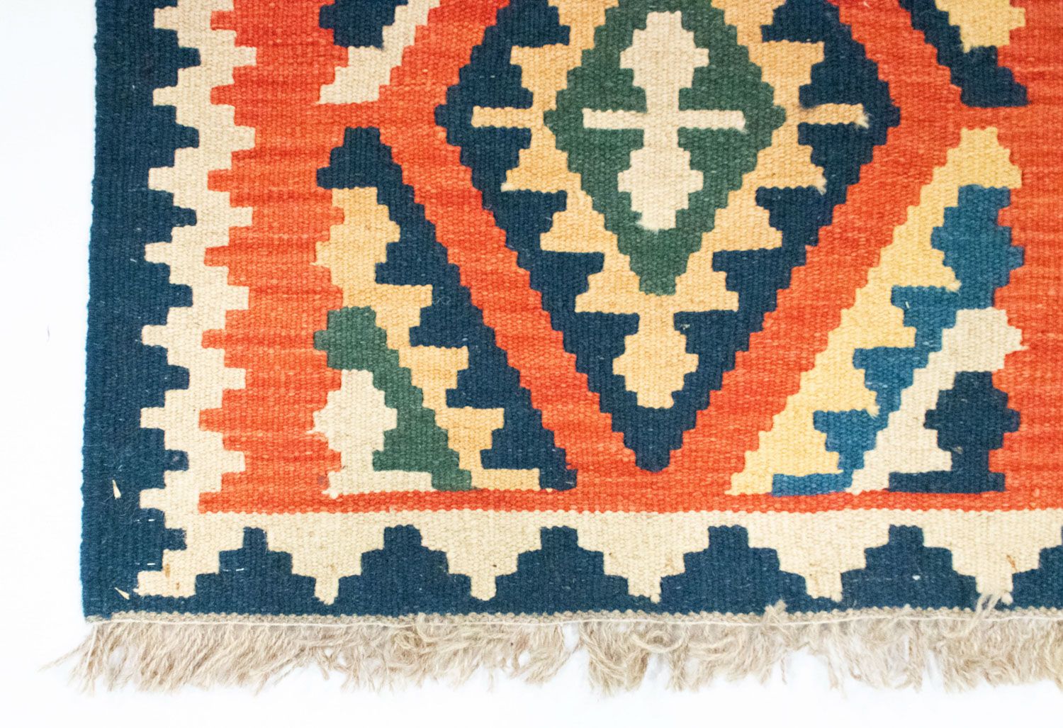 Alfombra de pasillo Alfombra Kelim - Oriental - 204 x 60 cm - naranja
