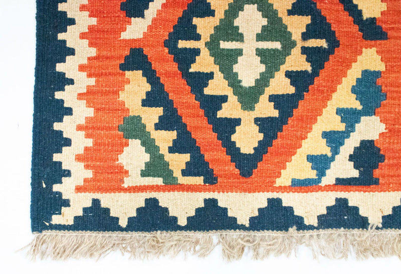 Alfombra de pasillo Alfombra Kelim - Oriental - 204 x 60 cm - naranja