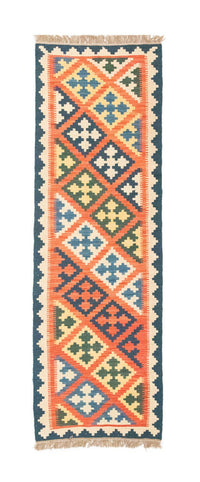 Alfombra de pasillo Alfombra Kelim - Oriental - 206 x 61 cm - naranja