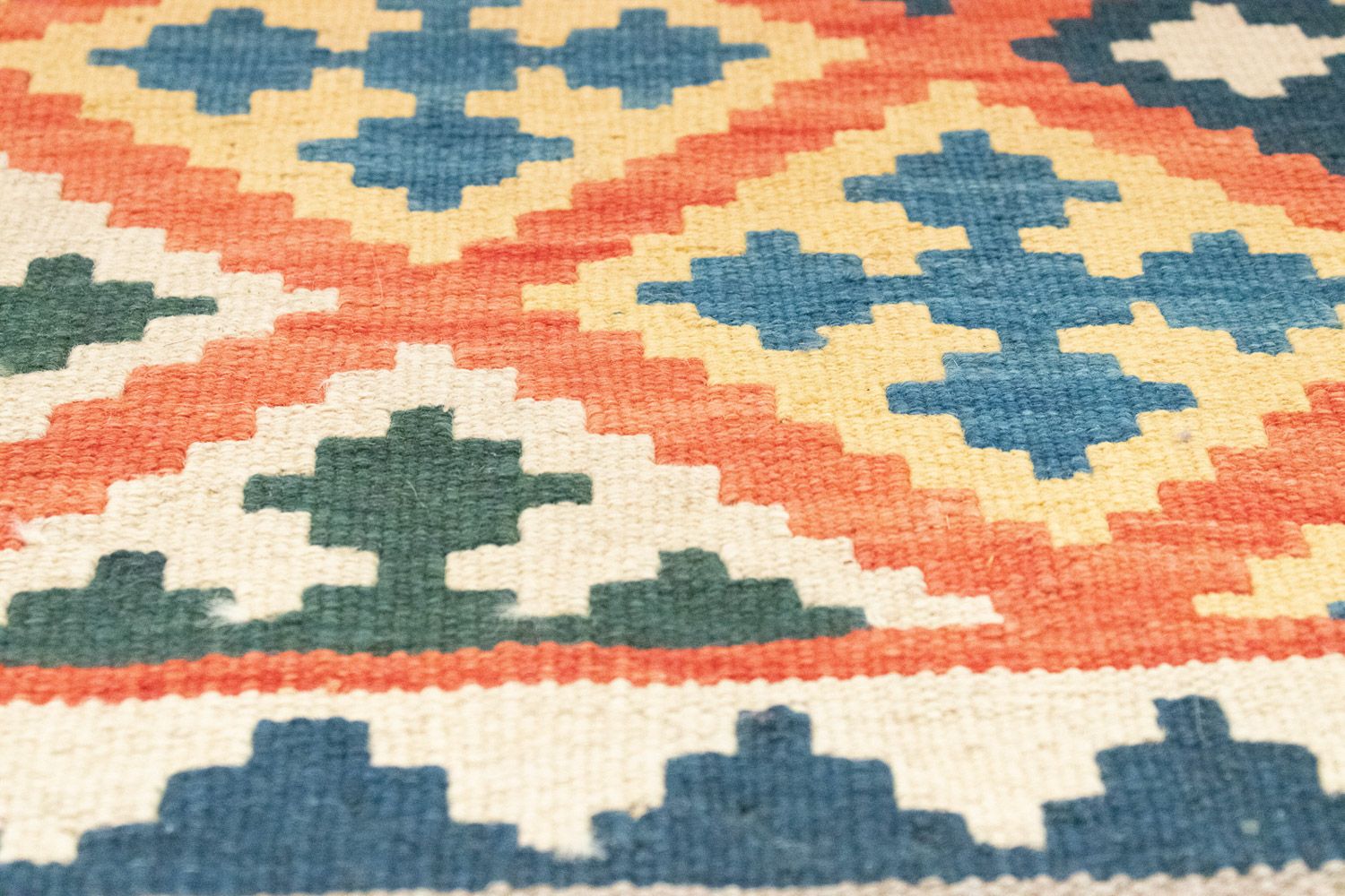 Alfombra de pasillo Alfombra Kelim - Oriental - 206 x 61 cm - naranja