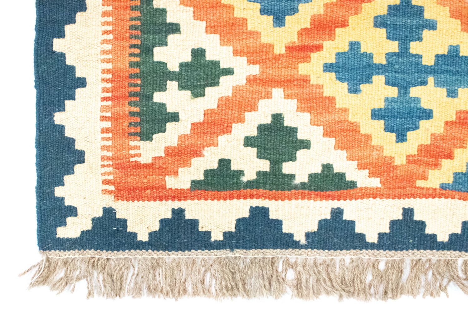 Alfombra de pasillo Alfombra Kelim - Oriental - 206 x 61 cm - naranja