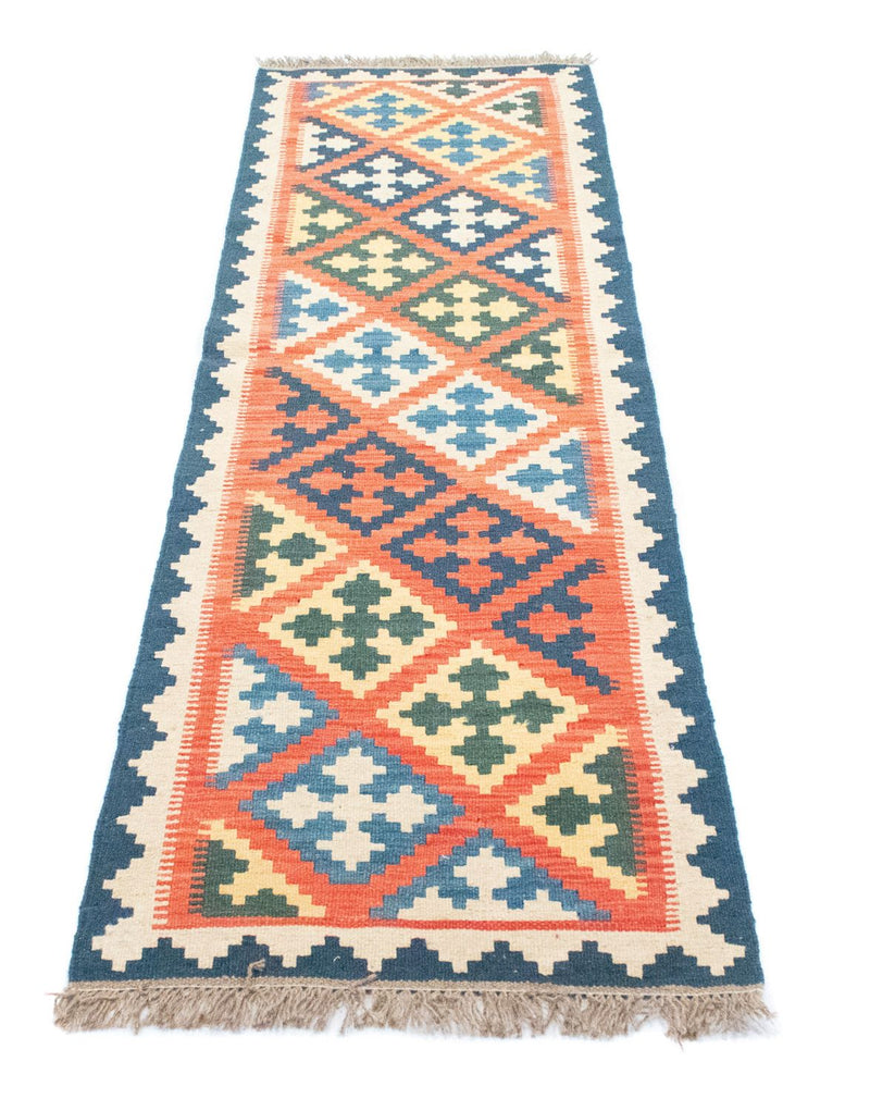 Alfombra de pasillo Alfombra Kelim - Oriental - 206 x 61 cm - naranja
