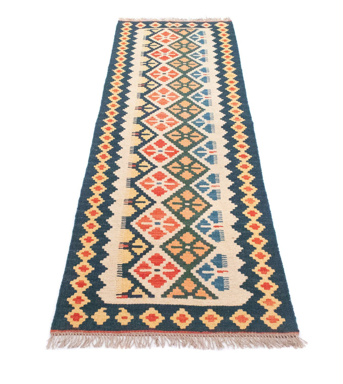 Alfombra de pasillo Alfombra Kelim - Oriental - 207 x 65 cm - beige