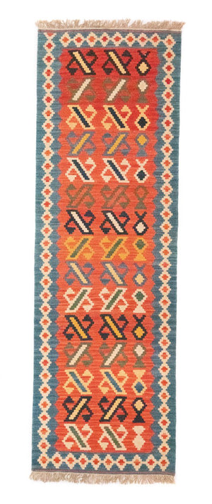 Alfombra de pasillo Alfombra Kelim - Oriental - 203 x 65 cm - naranja