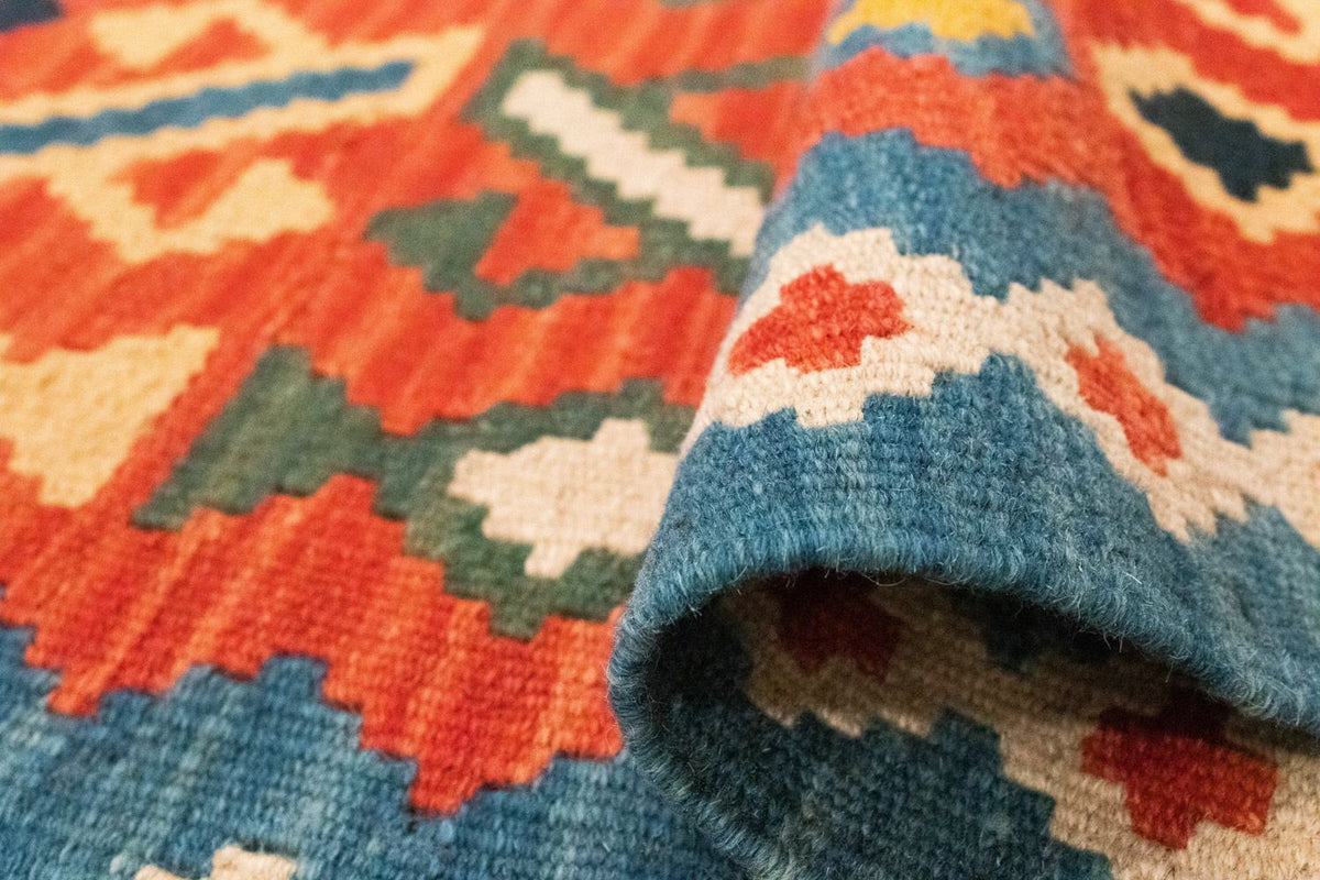 Alfombra de pasillo Alfombra Kelim - Oriental - 203 x 65 cm - naranja