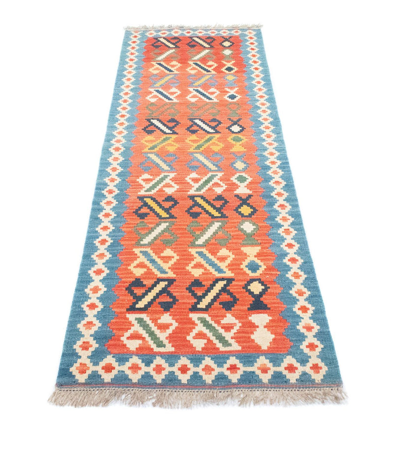 Alfombra de pasillo Alfombra Kelim - Oriental - 203 x 65 cm - naranja