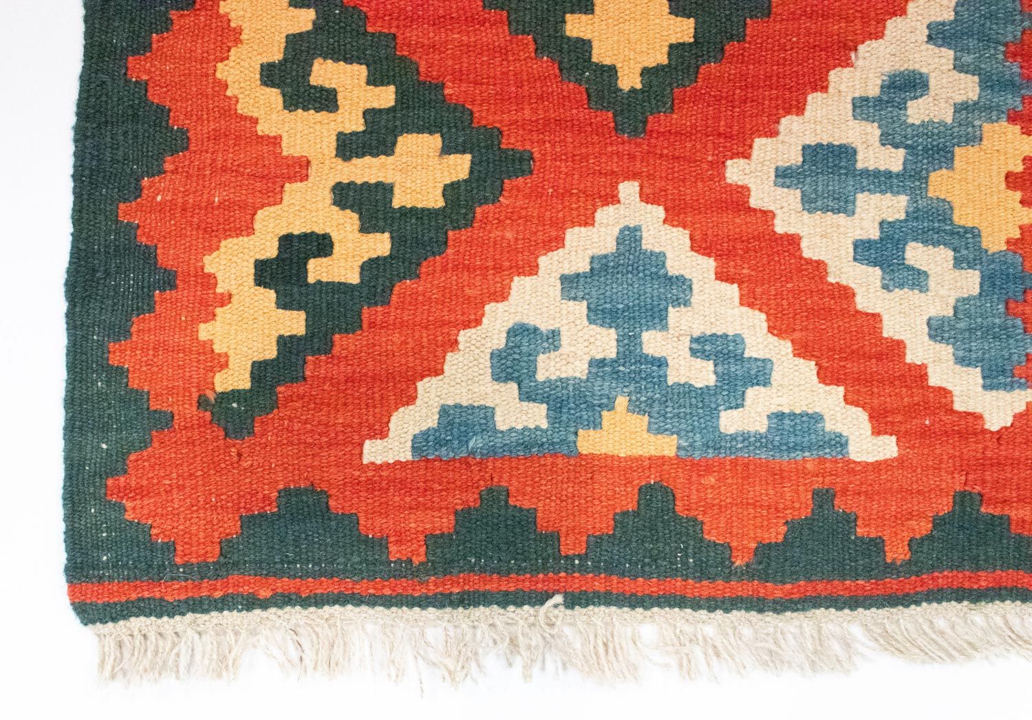 Alfombra de pasillo Alfombra Kelim - Oriental - 207 x 62 cm - naranja