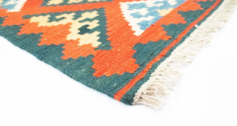Alfombra de pasillo Alfombra Kelim - Oriental - 207 x 62 cm - naranja