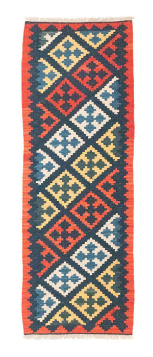 Alfombra de pasillo Alfombra Kelim - Oriental - 204 x 70 cm - azul
