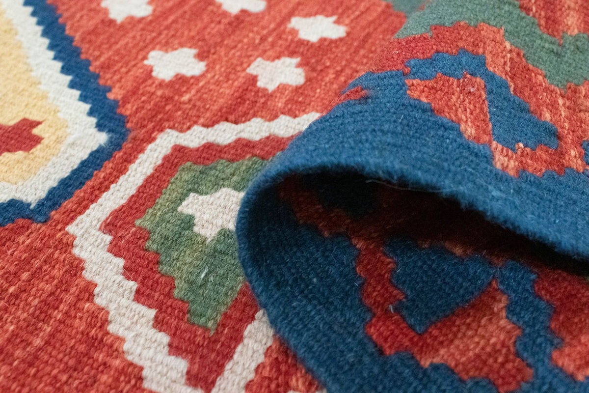 Alfombra de pasillo Alfombra Kelim - Oriental - 194 x 64 cm - naranja