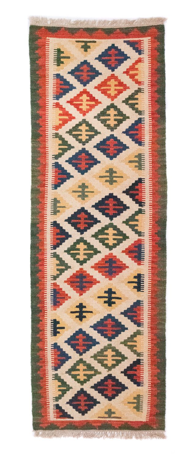 Alfombra de pasillo Alfombra Kelim - Oriental - 192 x 62 cm - beige