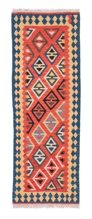 Alfombra de pasillo Alfombra Kelim - Oriental - 200 x 70 cm - naranja
