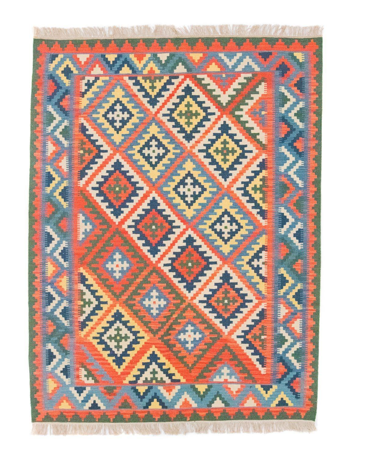 Alfombra Kelim - Oriental - 196 x 150 cm - naranja